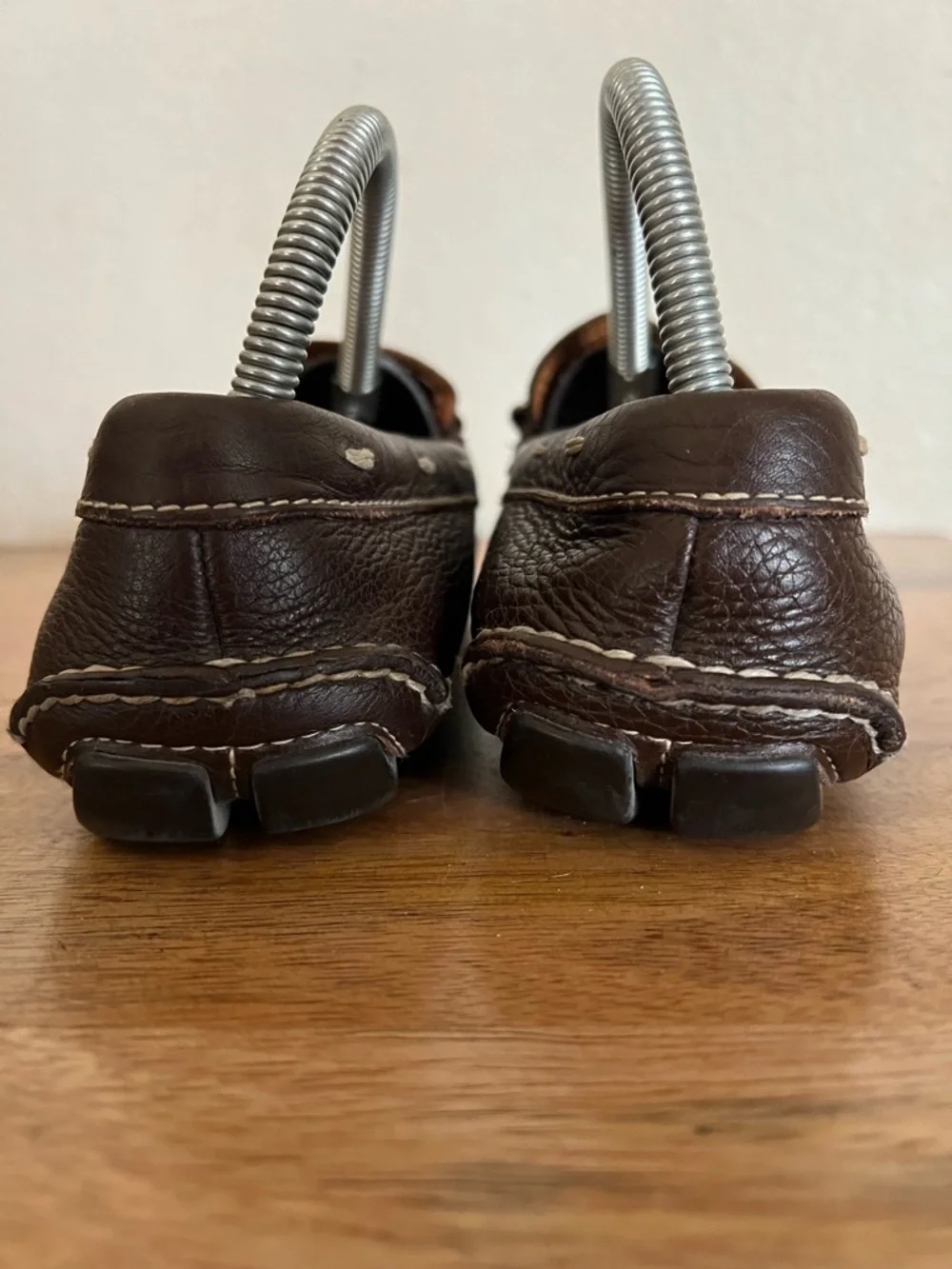 Prada Brown Pebbled  Leather Loafers Size 7.5 - Picture 6 of 12
